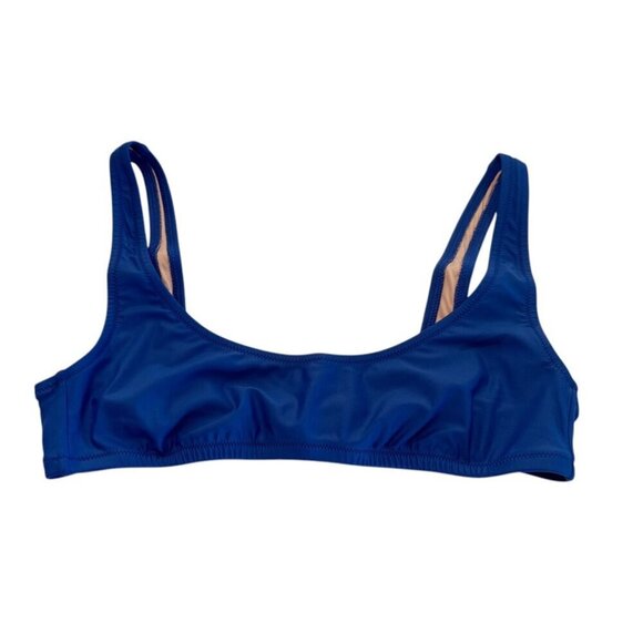 J. Crew Women's Scoop Neck Bikini Top Blue Beach Size 3X NWT - Picture 2 of 6